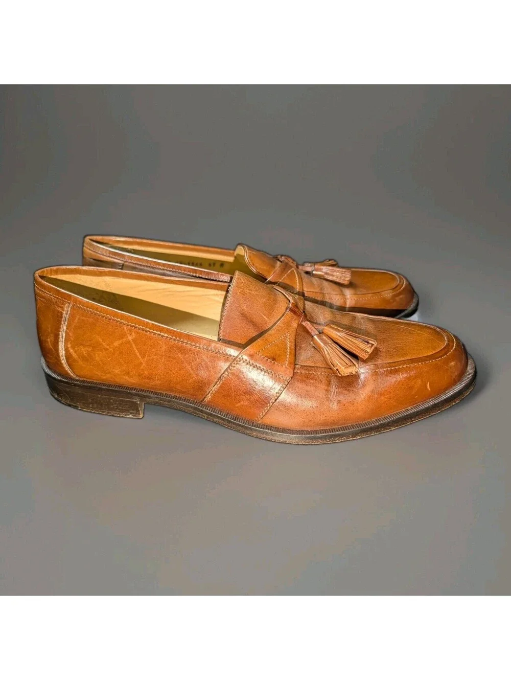 Johnston Murphy Brown Loafers Tassel Size 11 Leather